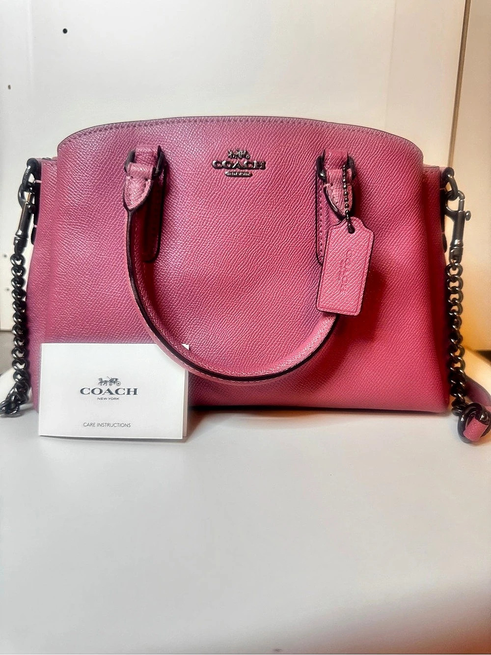 NWT Coach Mini Sage Carryall Crossbody Bag Pink Rose Leather F28977